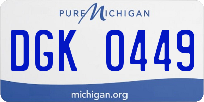 MI license plate DGK0449