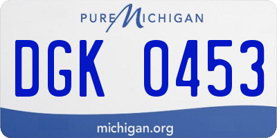 MI license plate DGK0453