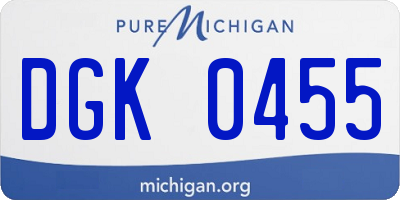 MI license plate DGK0455