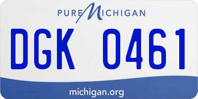 MI license plate DGK0461