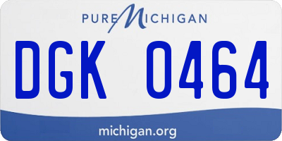 MI license plate DGK0464