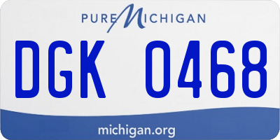 MI license plate DGK0468