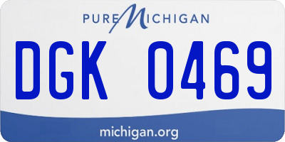 MI license plate DGK0469