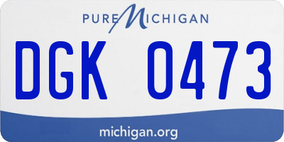 MI license plate DGK0473