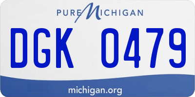 MI license plate DGK0479