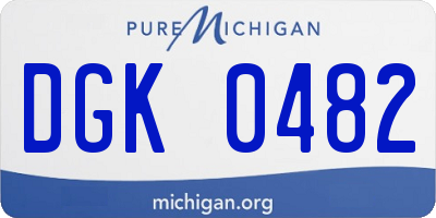 MI license plate DGK0482