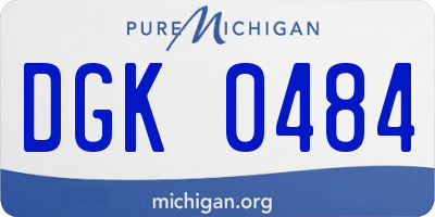 MI license plate DGK0484