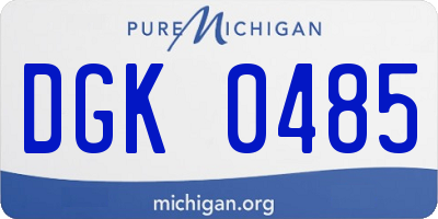 MI license plate DGK0485