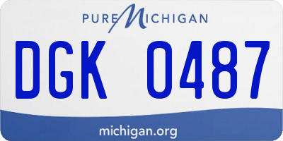 MI license plate DGK0487