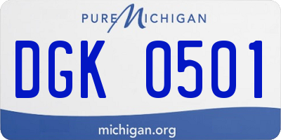 MI license plate DGK0501
