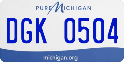 MI license plate DGK0504
