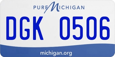 MI license plate DGK0506