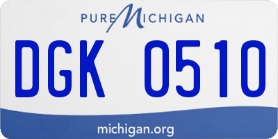 MI license plate DGK0510