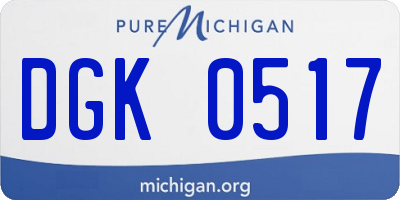 MI license plate DGK0517