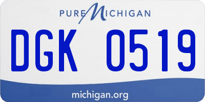MI license plate DGK0519
