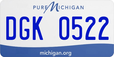 MI license plate DGK0522