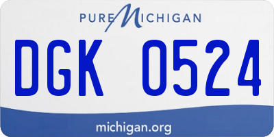 MI license plate DGK0524