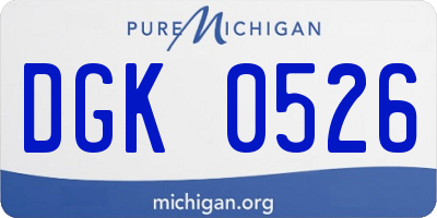 MI license plate DGK0526