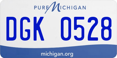 MI license plate DGK0528