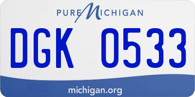 MI license plate DGK0533