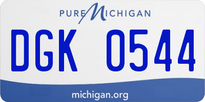 MI license plate DGK0544