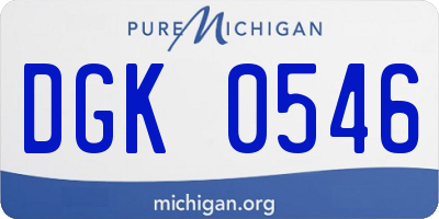 MI license plate DGK0546