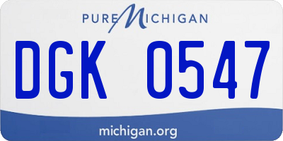 MI license plate DGK0547