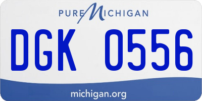 MI license plate DGK0556