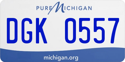 MI license plate DGK0557
