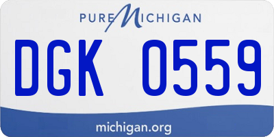MI license plate DGK0559
