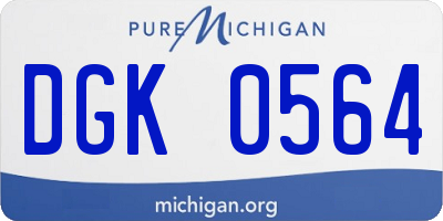 MI license plate DGK0564