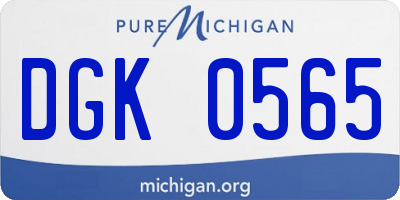 MI license plate DGK0565