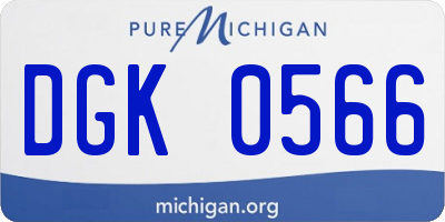 MI license plate DGK0566