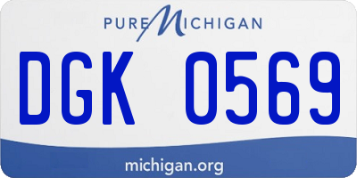 MI license plate DGK0569