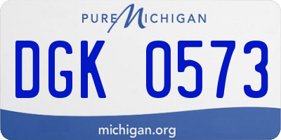 MI license plate DGK0573