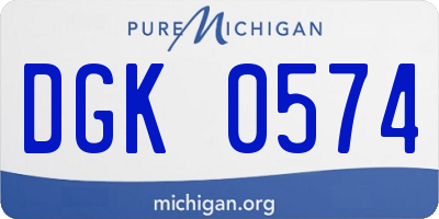 MI license plate DGK0574