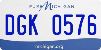 MI license plate DGK0576