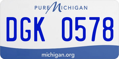 MI license plate DGK0578
