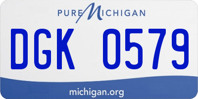 MI license plate DGK0579