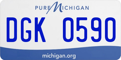 MI license plate DGK0590