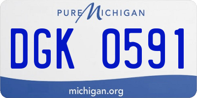 MI license plate DGK0591