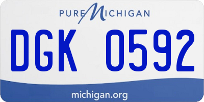MI license plate DGK0592
