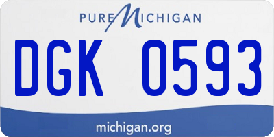 MI license plate DGK0593