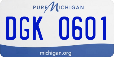 MI license plate DGK0601