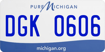 MI license plate DGK0606