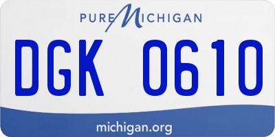 MI license plate DGK0610
