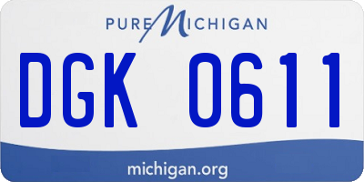 MI license plate DGK0611