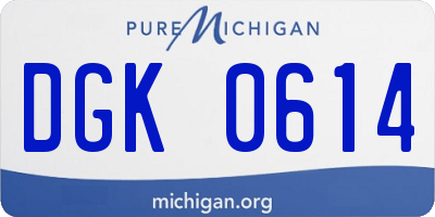 MI license plate DGK0614