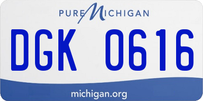 MI license plate DGK0616