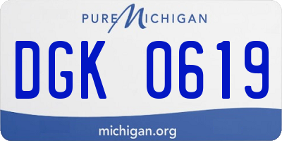 MI license plate DGK0619